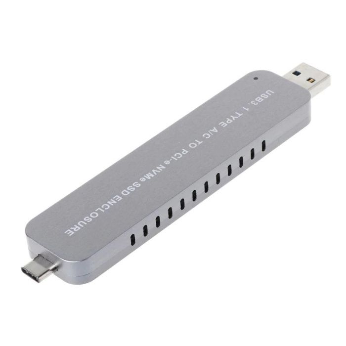 Adaptor SSD M.2 NGFF NVMe la USB-C 3.1 + USB 3.0 rack extern carcasa