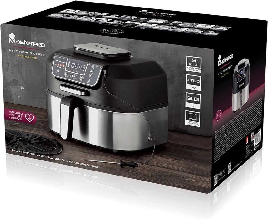 Бездимен грил MasterPro, Фритюрник с горещ въздух Air Fryer,5.6л 1760W