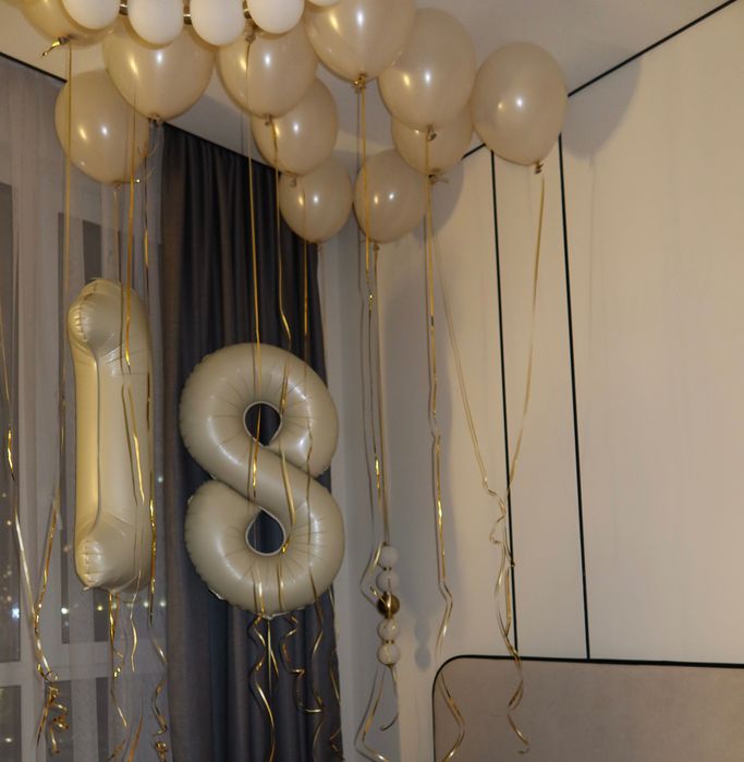 шары цифры 18 и 14 маленьких гелевых шаров