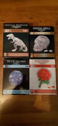 3Д пъзели - Динозавър, Череп, Роза, Земно кълбо и Сърце