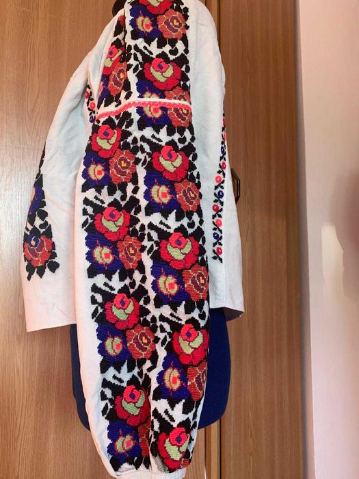 Ie vintage traditionala bumbac manual alb/negru/rosu/mov M/L