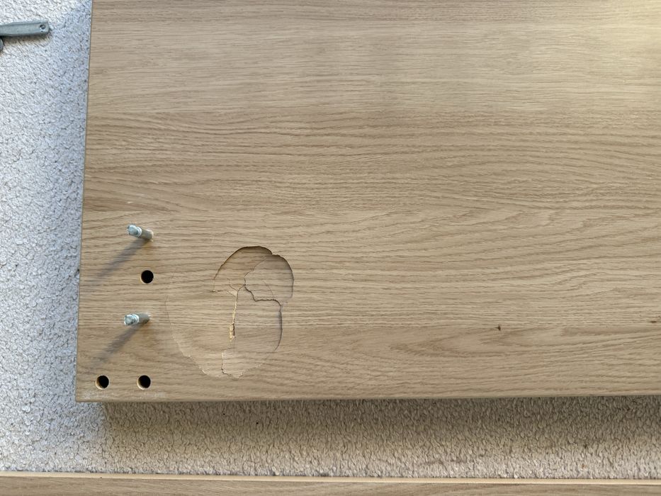 Cadru pat inalt MALM IKEA 160 x 200 cm furnir stejar alb