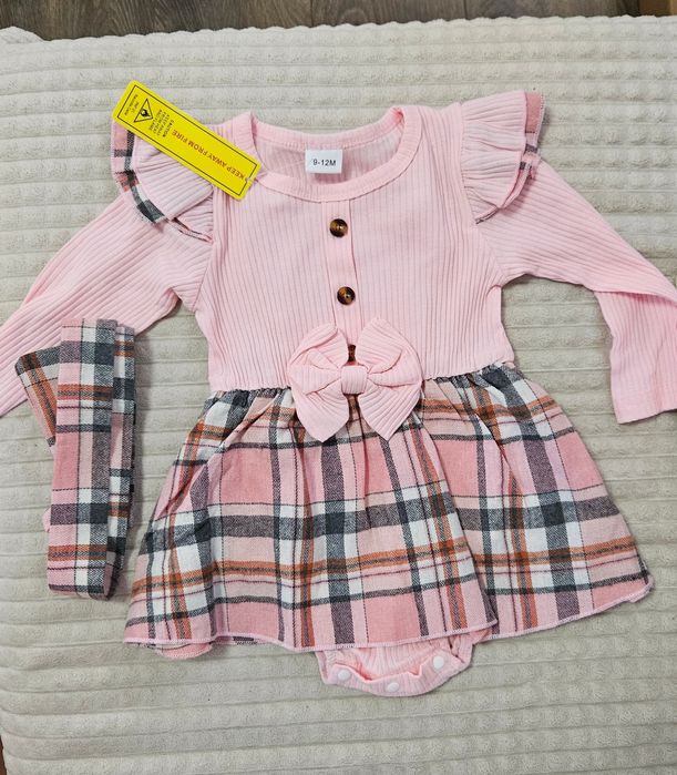 Rochie fetițe 9-12 luni nouă cu body