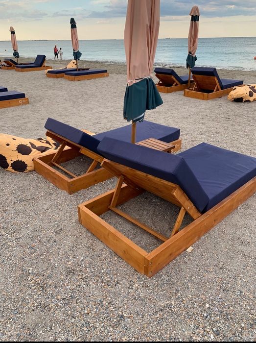 Reducere 20%Sezlong plaja lemn masiv PIN NORDIC 500lei