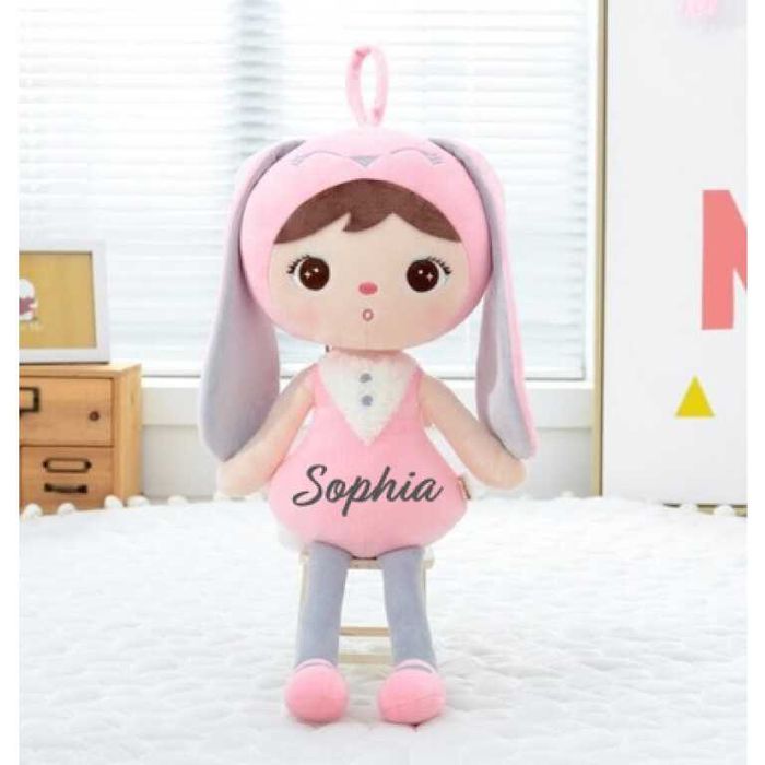 set de 2 papusi de plus iepursa roz sophia