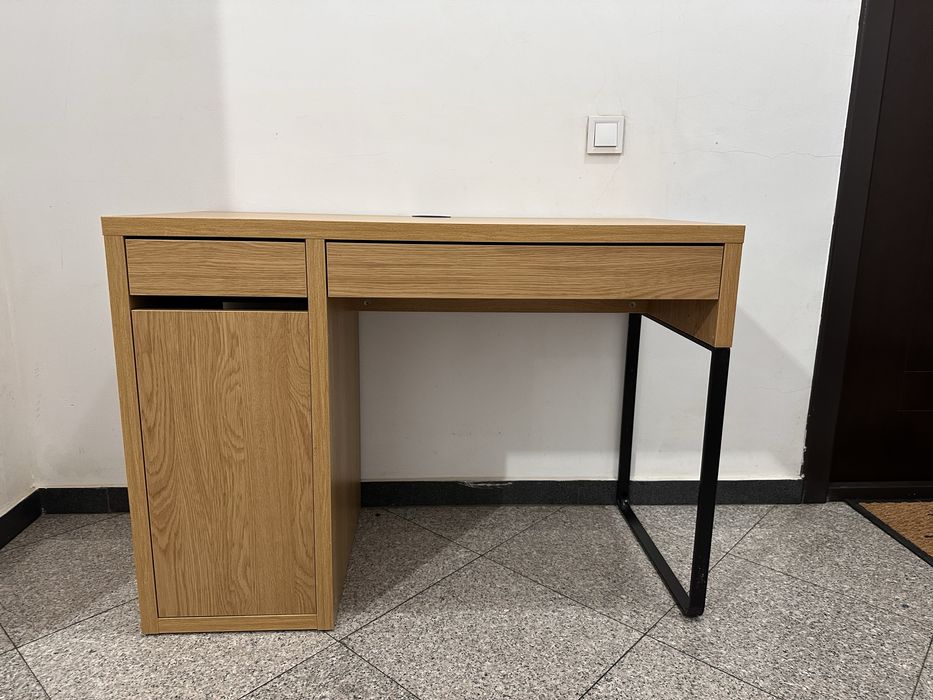 Birou IKEA Micke stejar alb, 105x50cm