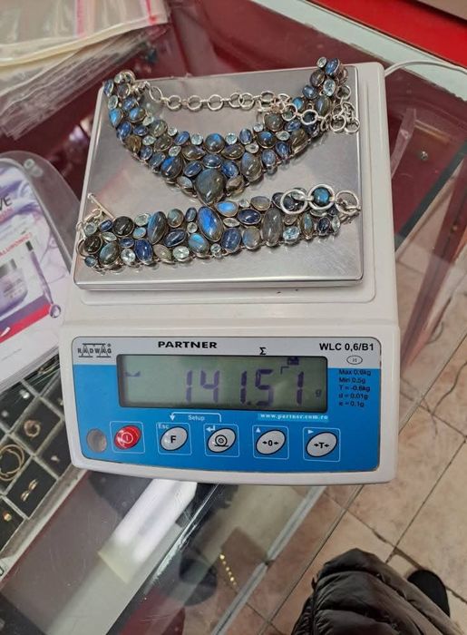 Set masiv,colier si bratara cu labradorit!!