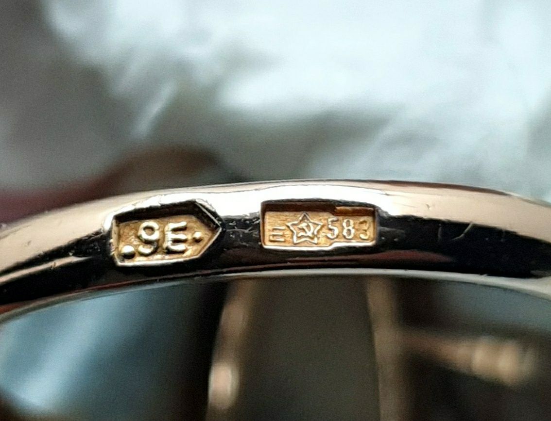 Ссср1989год редкий винтажный Ереван заводской кольцо 583пробы 17.5-18р