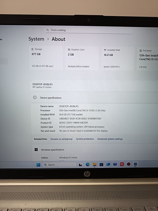 Laptop HP i5 12 th