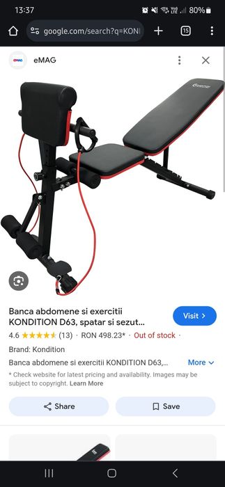 Bancă abdomene/exerciții fizice