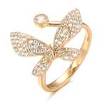 Shirinn Luxury Mirifique Open Ring, placat cu aur roz de 14k