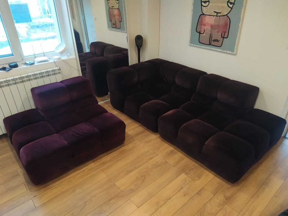 Дизайнерски Канапета B&B Italia в лилаво кадифе! ОРИГИНАЛНИ!