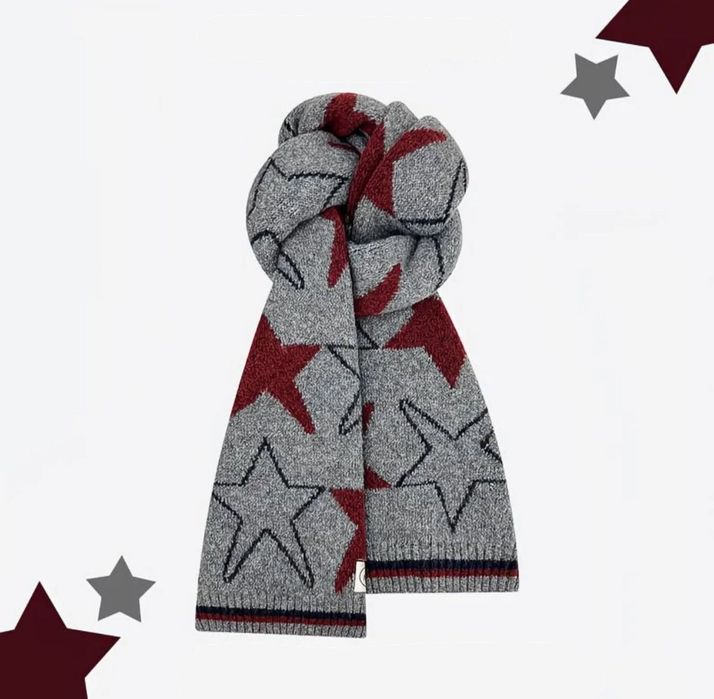 Модные шарфы для зимы со звездами разных цветов