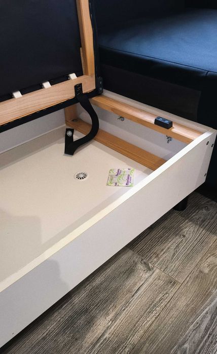 IKEA - Кухненски разтегателен диван с лежанка "LUGNVIK" - черен