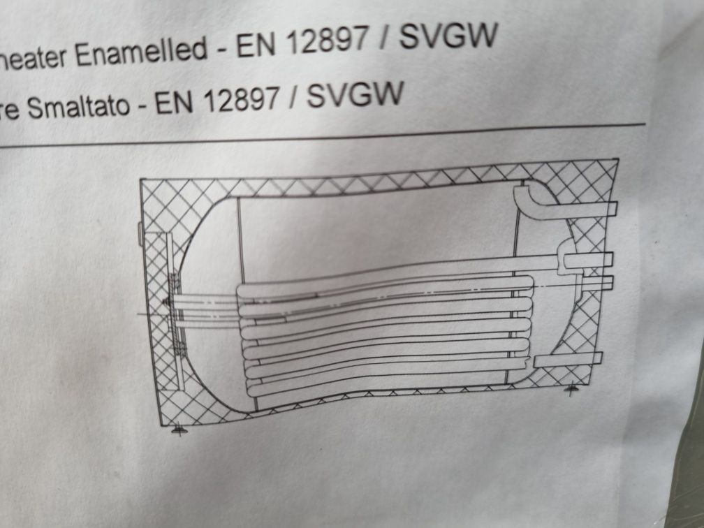 Boiler orizontal 150 litri cu serpentina fabricat in Elvetia