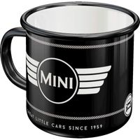 Cana metalica emailata "Mini Cooper - Logo Black" 360ml
