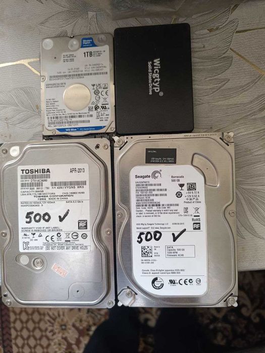 Продается HDD  жесткий диск  WD-1 трб для ноутбука SSD,Toshiba.Seagate