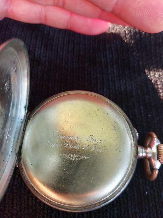 4 Ceas buzunar Germania argint 800 masiv,51 mm,ligne droite 15 rubis,i