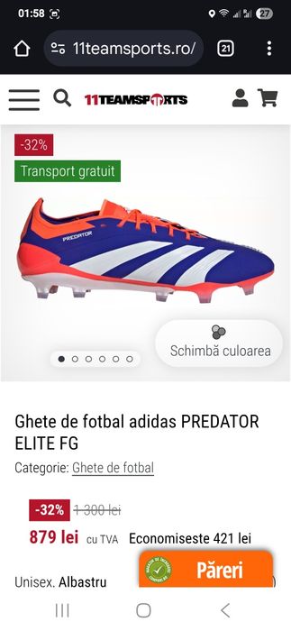 Ghete de fotbal Adidas Predator Elite FG , IF8867 , originali / noi