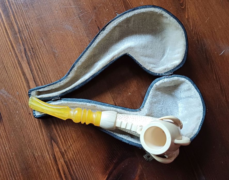 Vand Pipa "Meerschaum", model gheara vultur, "Eagle Claw" , Nefolosita