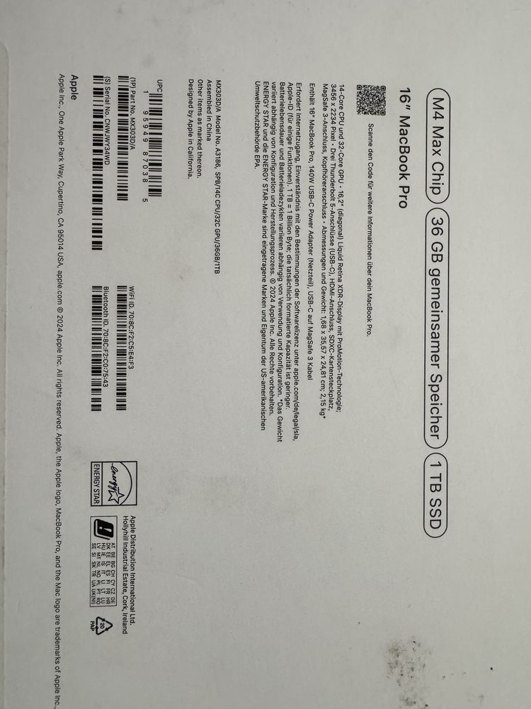 MacBook Pro 16” 1 TB!!! Нов