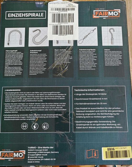 50 метра Рейка  / Проволка / Pet cable  Немска  НОВА !!! с 5 адаптера