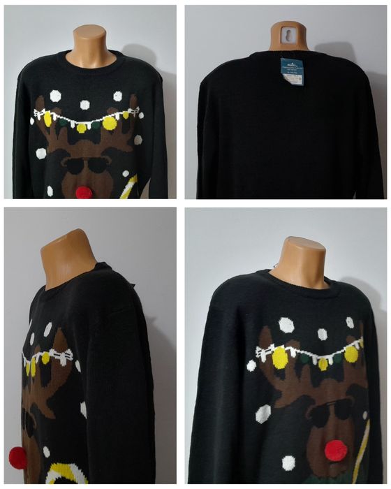 Pulover de Crăciun cu Rudolph, Nou, mărimea XL, Nr. 56 - 58 unisex