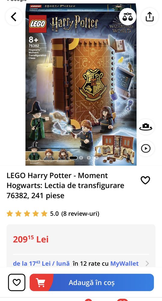 NOU sigilat LEGO Harry Potter 76382, 241 piese