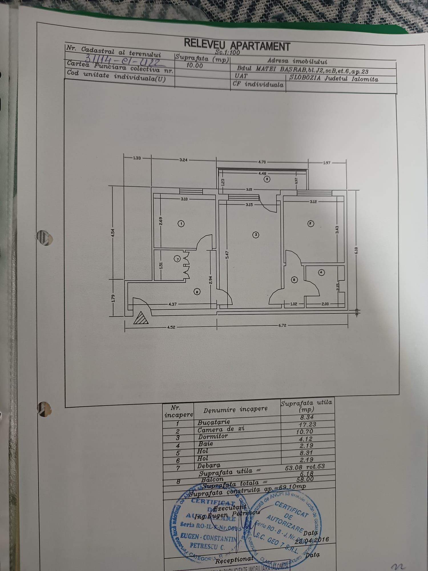 Vând apartament 2 camere 65.000€ negociabil zonă ultra centrală