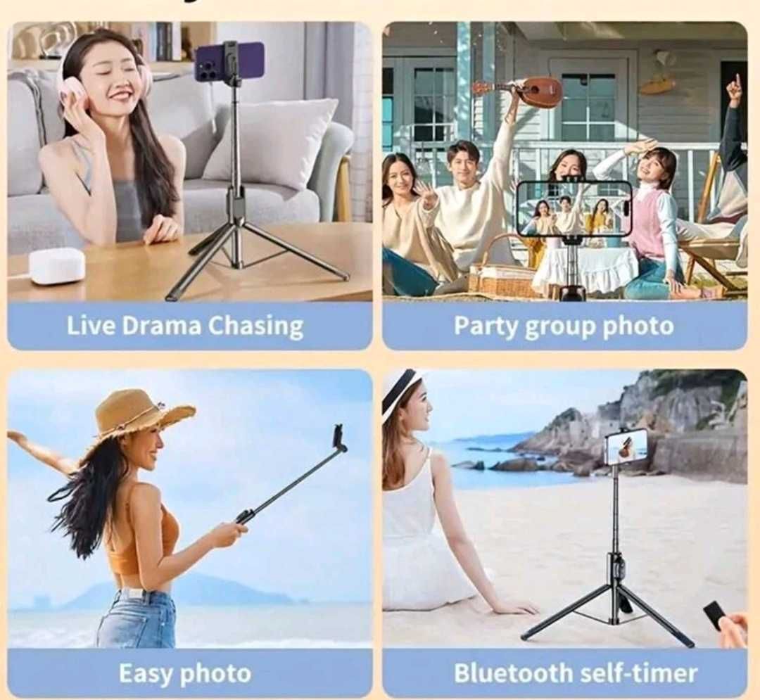 Selfie stick 1,7m si telecomamda bluetooth