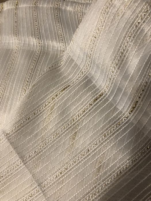 Perdea 6m crem cu auriu / alb cu argintiu