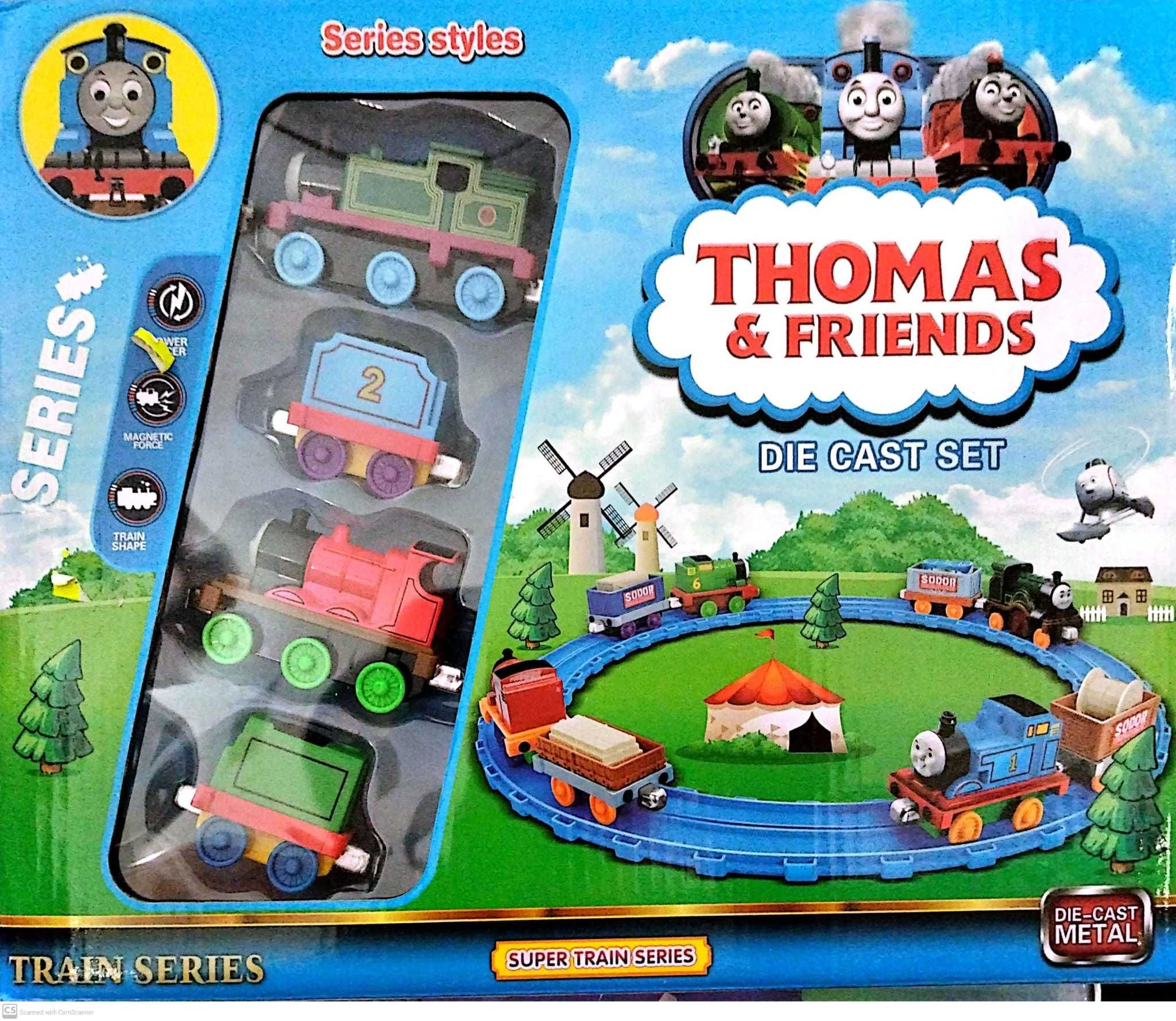 Set tren din metal Thomas cu sine, fara baterii.