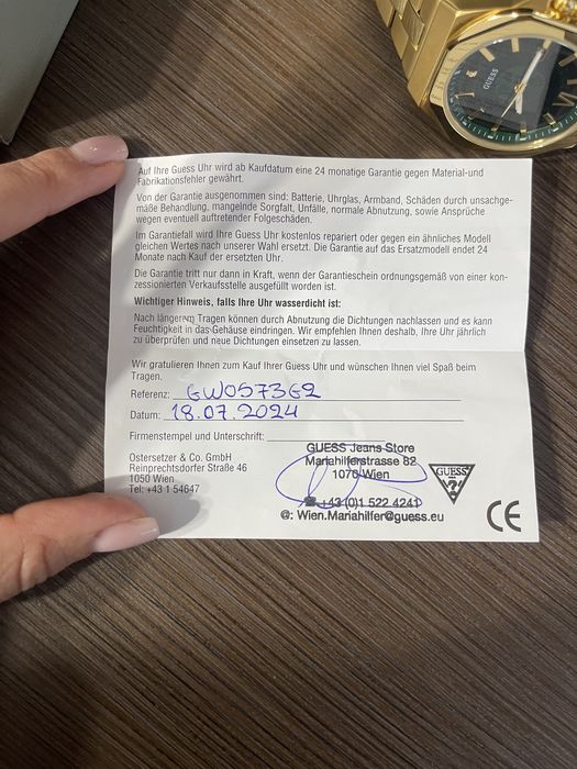 Ceas Guess, nou cu eticheta
