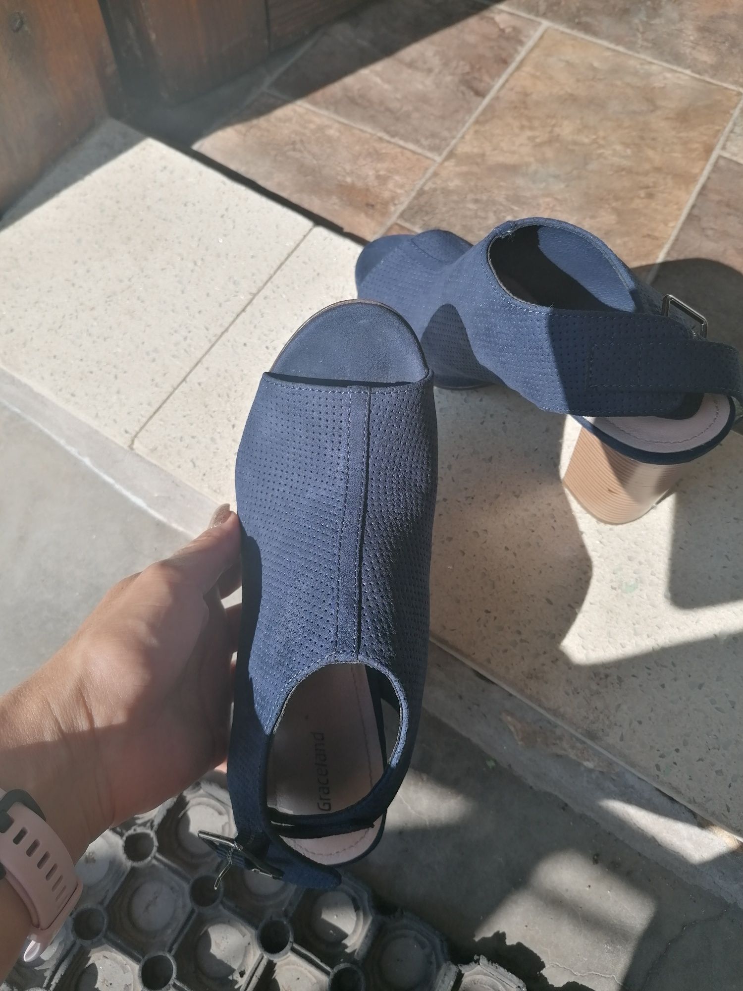 Дамски сандали сини