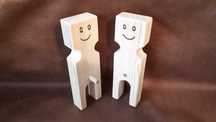 Statuete lemn stilizate, pereche - handmade, prelucrare excelenta