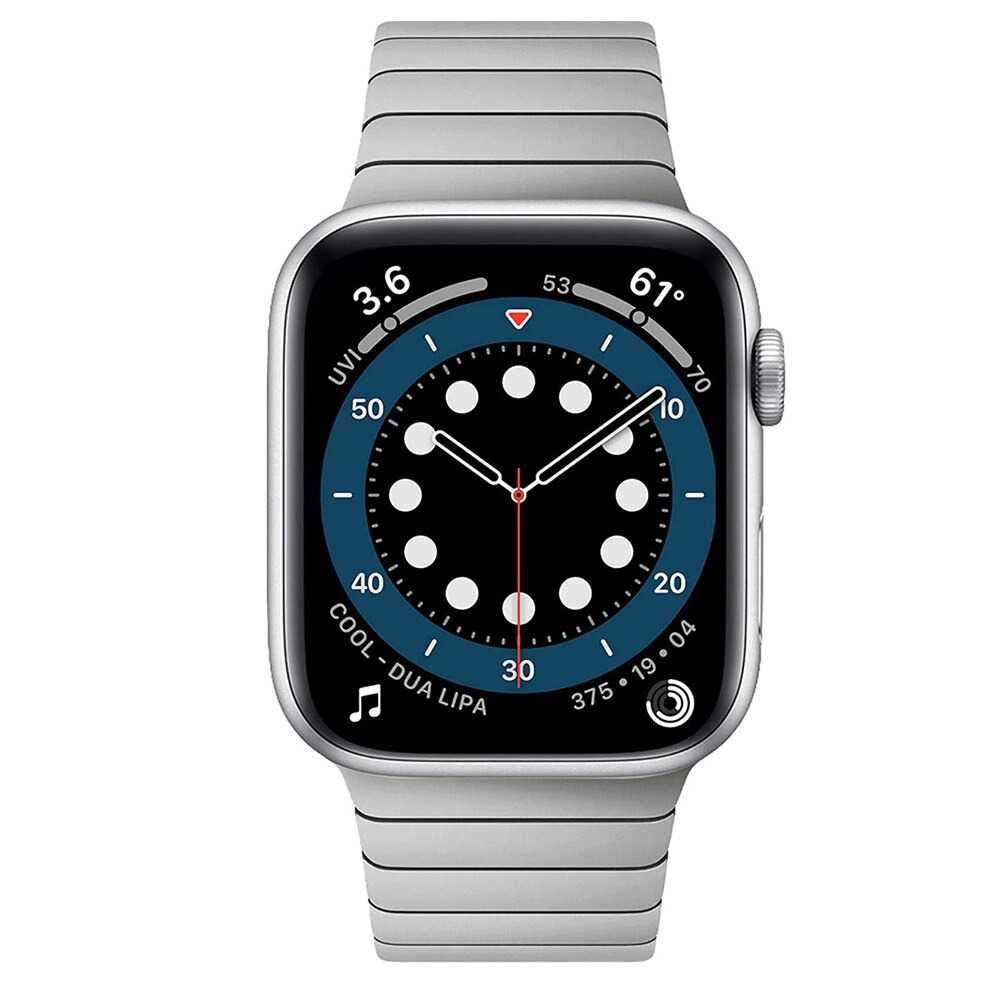 Curea metalica Apple Watch seria 7/6/5/4/3/2/1 42 44 45mm argintiu