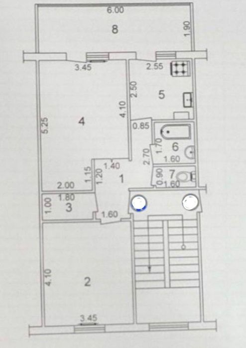 2х ком на 3этаже  квартира массив Феруза