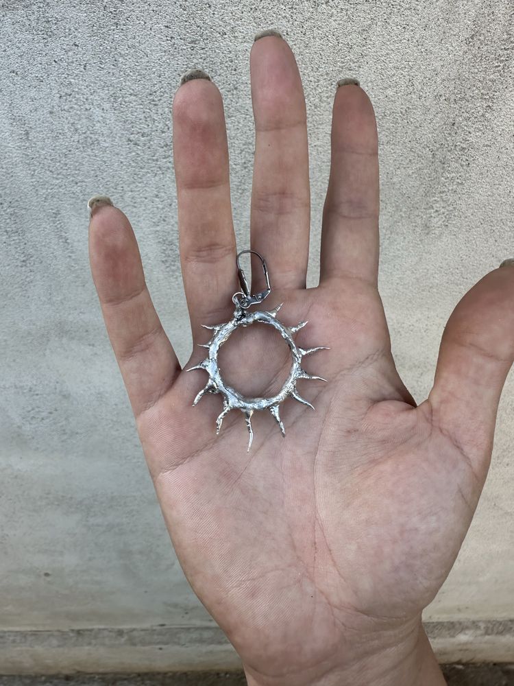 Cercel silver sun
