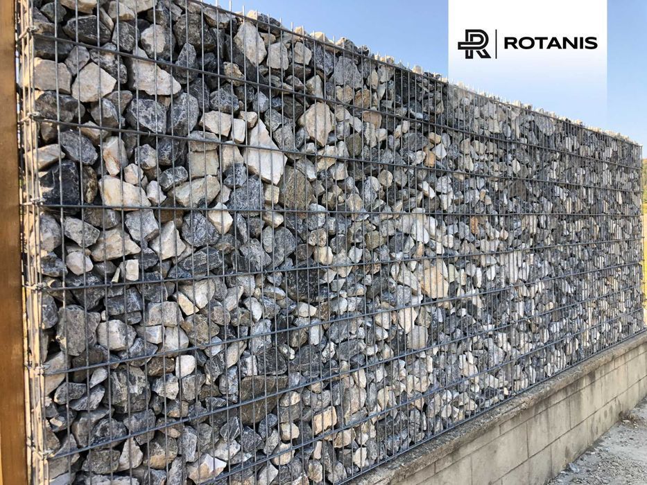 Gard modern din piatra tip gabion