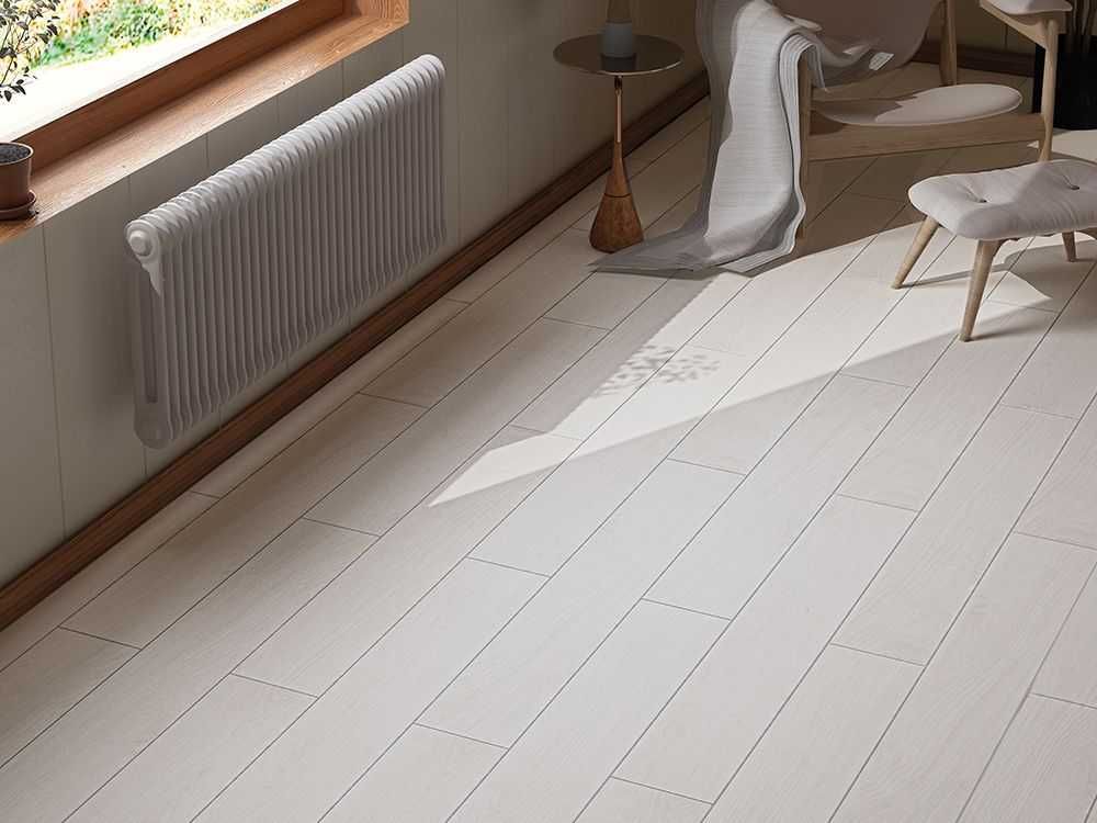 Gresie tip parchet SMOOTH WHITE MAT RECT 20x120x7