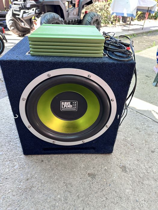 Subwoofer si amplificator Rave land 500w in stare excelenta