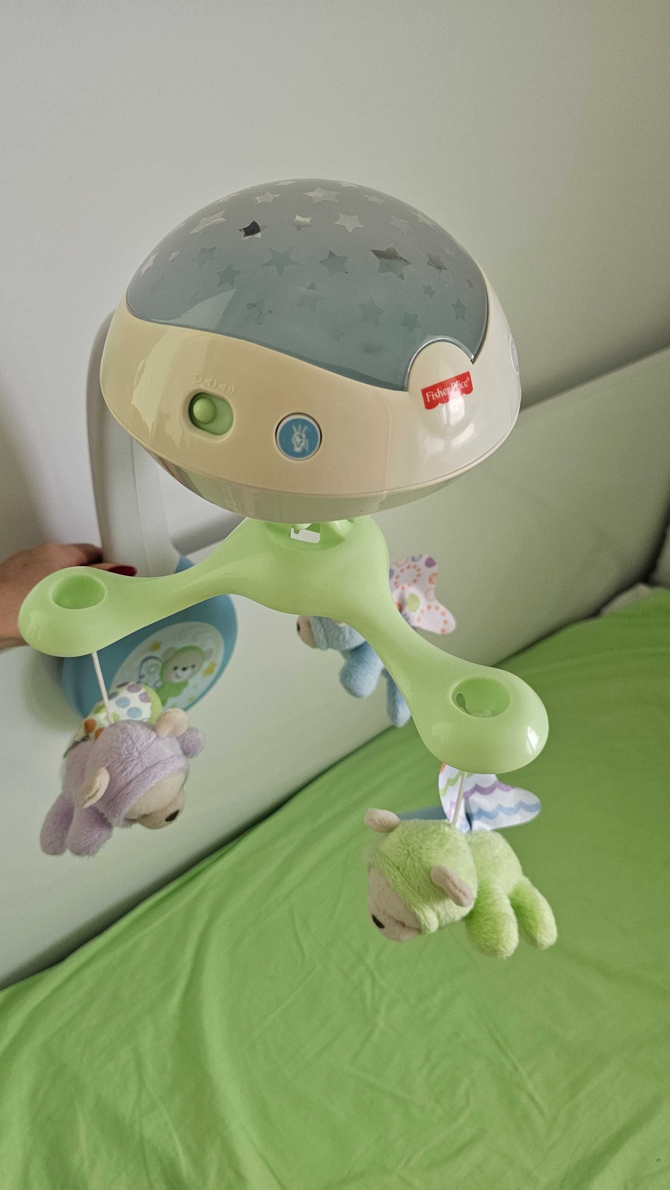 Музикална въртележка - проектор за кошара Fisher price мечета пеперуди