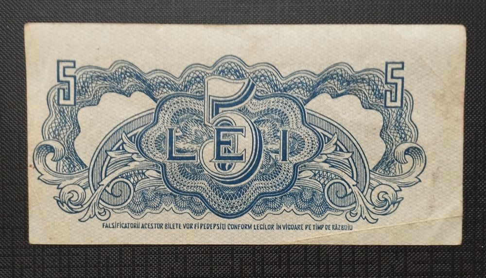 România 5lei 1944-ocupatia sovietică PM10-rara