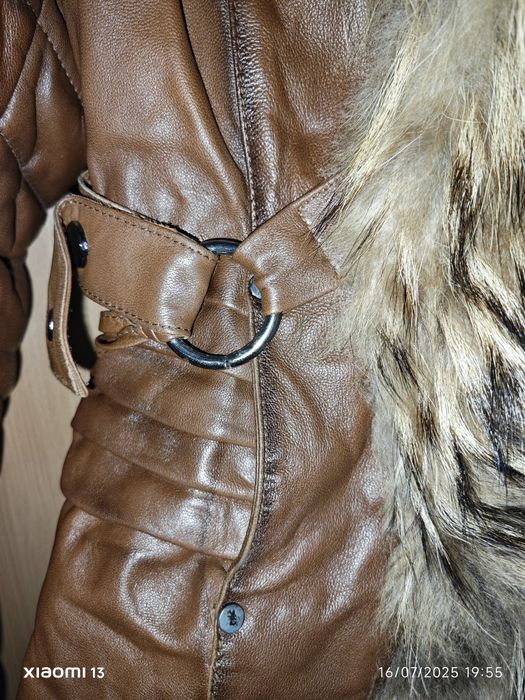 Кожено яке с лукс лисица