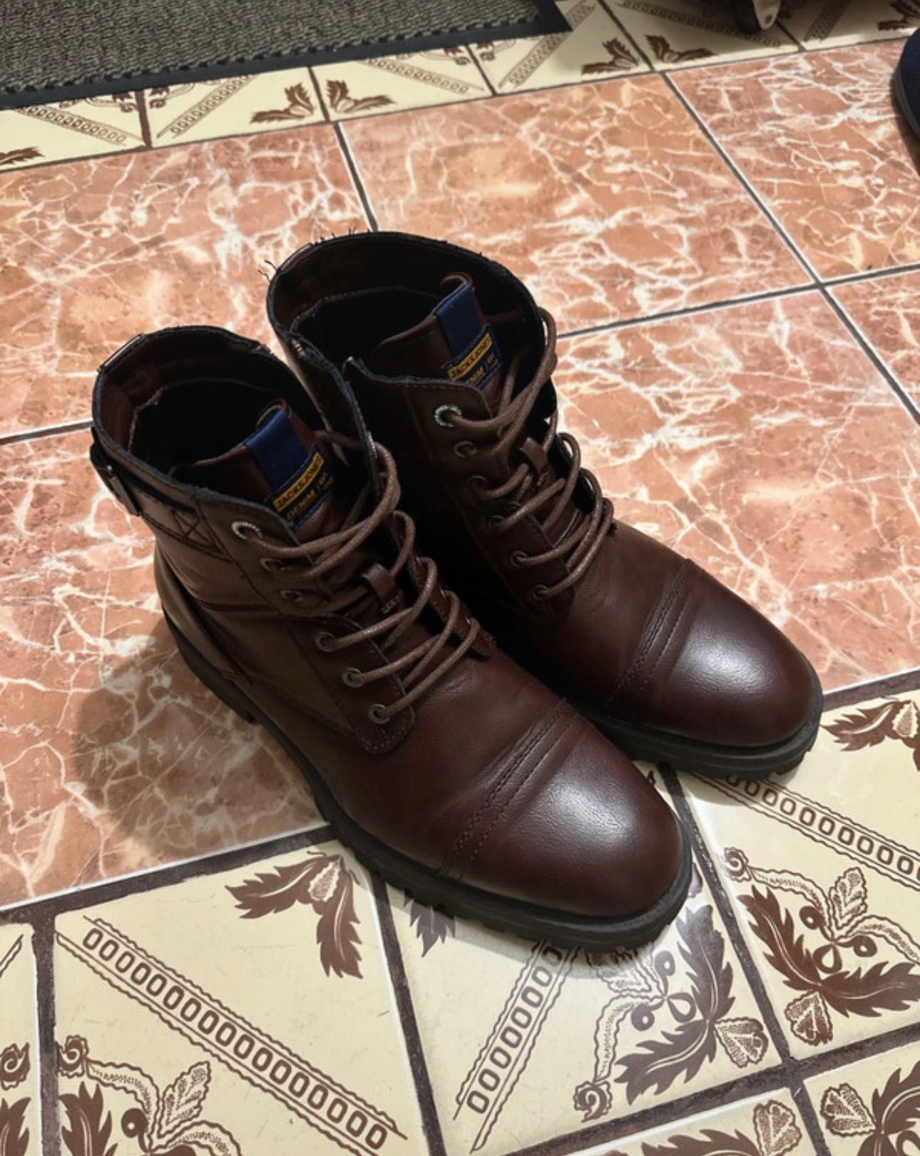 Jack&Jones Botine cu șireturi cognac