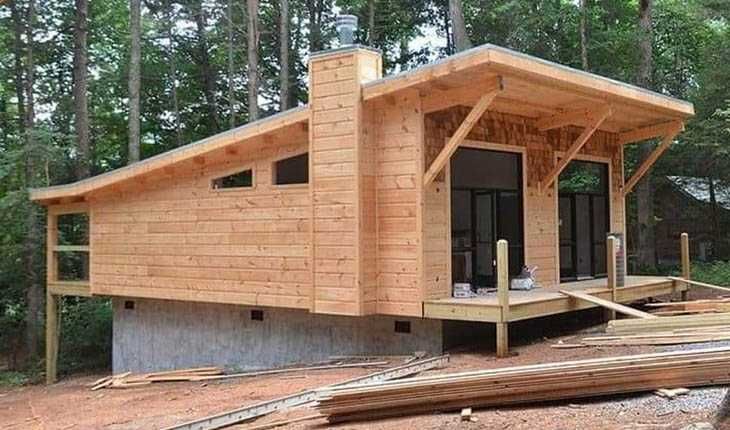 Vand case modulare moderne pe structura metalica, cabane tip A