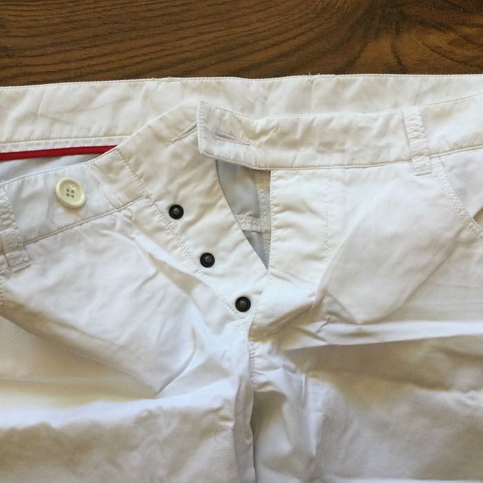 НОВ оригинални мъжки бял летен тънък панталон PRADA размер 52 / L