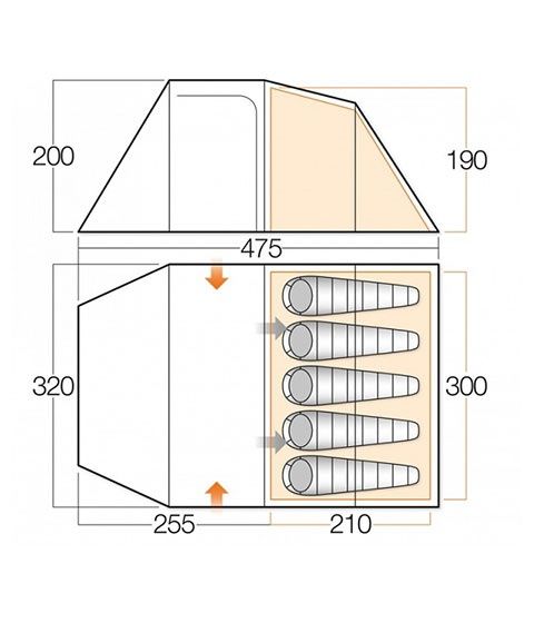 Палатка Vango Beta 550XL + Подарък надуваем дюшек