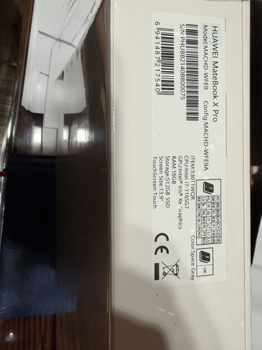 Huawei MateBook X Pro 13.9” i7-1165G7,16GB/512GB, Touch - Nou, Sigilat