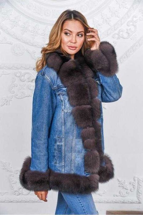 Parka blana naturala , Geaca cu blana naturala vulpe polara m.S